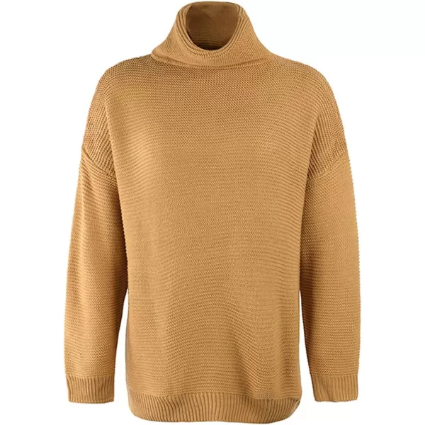 CHARTOU Women Chunky Knitted Turtleneck Sweater Oversized Cable Knit Sweater Pullover Warm Jumper Top