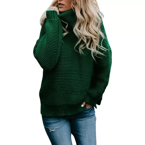 CHARTOU Women Chunky Knitted Turtleneck Sweater Oversized Cable Knit Sweater Pullover Warm Jumper Top