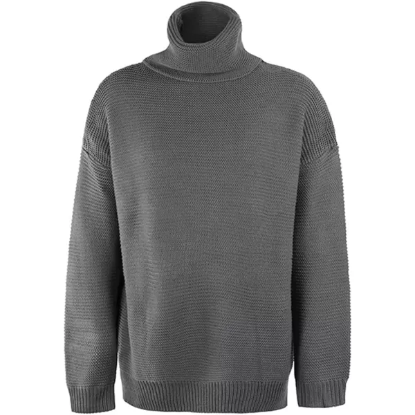 CHARTOU Women Chunky Knitted Turtleneck Sweater Oversized Cable Knit Sweater Pullover Warm Jumper Top