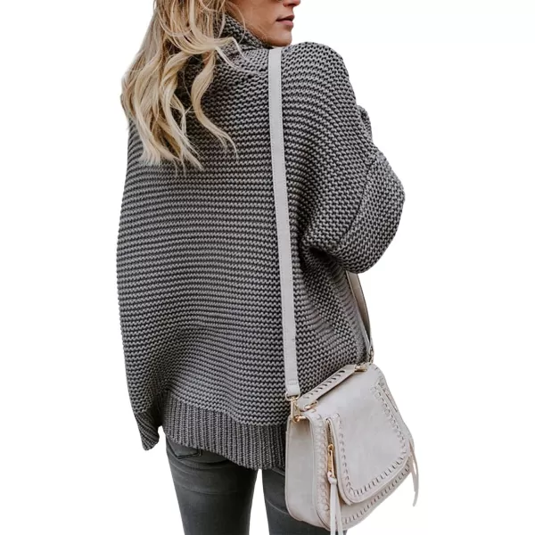 CHARTOU Women Chunky Knitted Turtleneck Sweater Oversized Cable Knit Sweater Pullover Warm Jumper Top