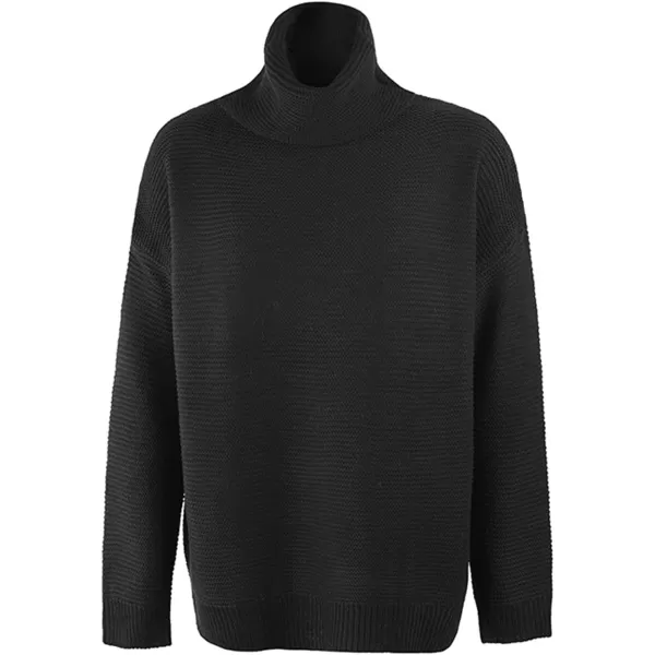 CHARTOU Women Chunky Knitted Turtleneck Sweater Oversized Cable Knit Sweater Pullover Warm Jumper Top