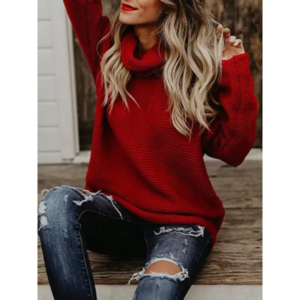 CHARTOU Women Chunky Knitted Turtleneck Sweater Oversized Cable Knit Sweater Pullover Warm Jumper Top