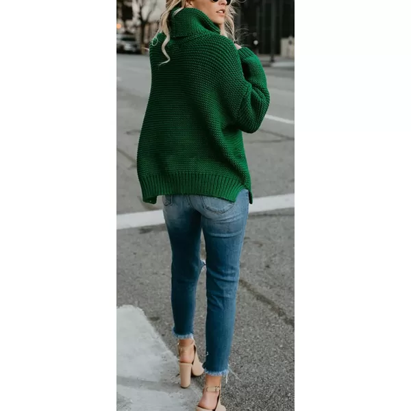 CHARTOU Women Chunky Knitted Turtleneck Sweater Oversized Cable Knit Sweater Pullover Warm Jumper Top