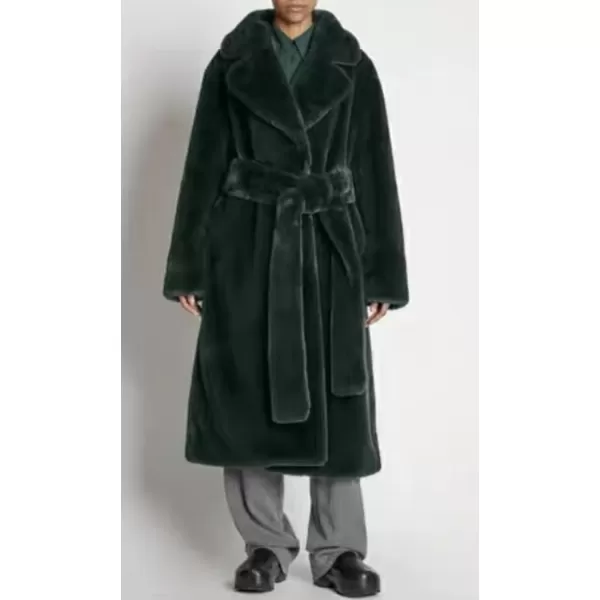 CHARTOU Women Faux Fur Coat Long Sleeve Winter Fluffy Jacket Overcoat Warm Fuzzy Coat Cardigan with Belt Outdoor