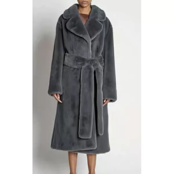 CHARTOU Women Faux Fur Coat Long Sleeve Winter Fluffy Jacket Overcoat Warm Fuzzy Coat Cardigan with Belt Outdoor