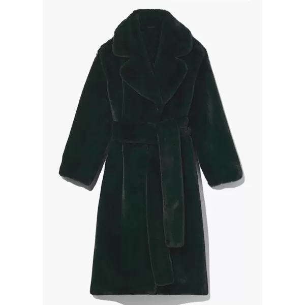 CHARTOU Women Faux Fur Coat Long Sleeve Winter Fluffy Jacket Overcoat Warm Fuzzy Coat Cardigan with Belt Outdoor