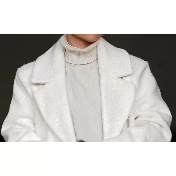 CHARTOU Women One Button Long Pea Coat Wool Blend Trench Coat Notched Lapel Open Front Cardigan Peacoat Outwear
