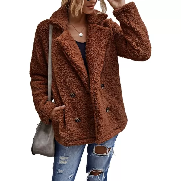 CHARTOU Women Oversized Fluffy Sherpa Fleece Jacket Teddy Bear Coat Winter Warm Faux Shearling Overcoat
