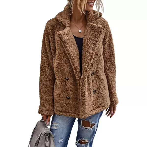 CHARTOU Women Oversized Fluffy Sherpa Fleece Jacket Teddy Bear Coat Winter Warm Faux Shearling Overcoat