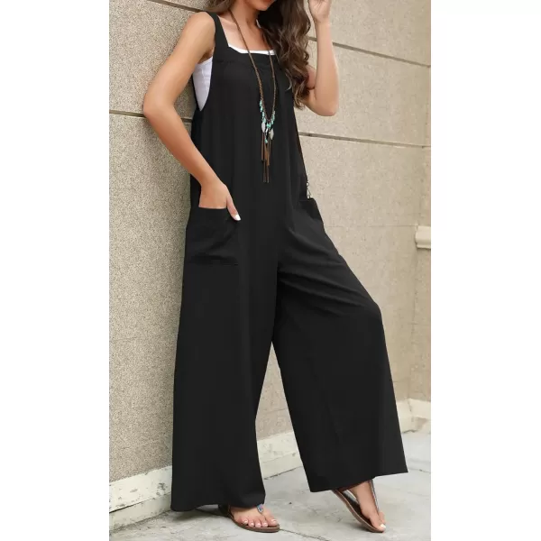 CHARTOU Women's Baggy Straight Wide-Leg Suspender Straps Bib Jumpsuit Overall Rompers
