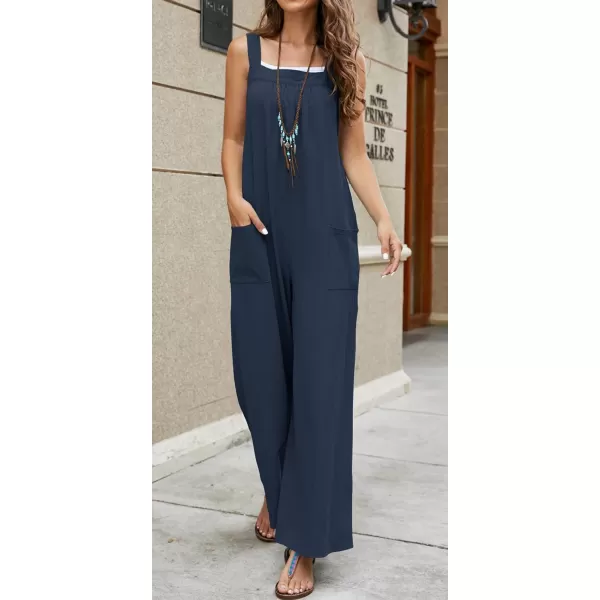 CHARTOU Women's Baggy Straight Wide-Leg Suspender Straps Bib Jumpsuit Overall Rompers