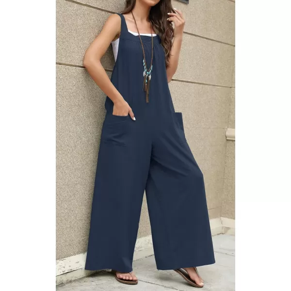 CHARTOU Women's Baggy Straight Wide-Leg Suspender Straps Bib Jumpsuit Overall Rompers