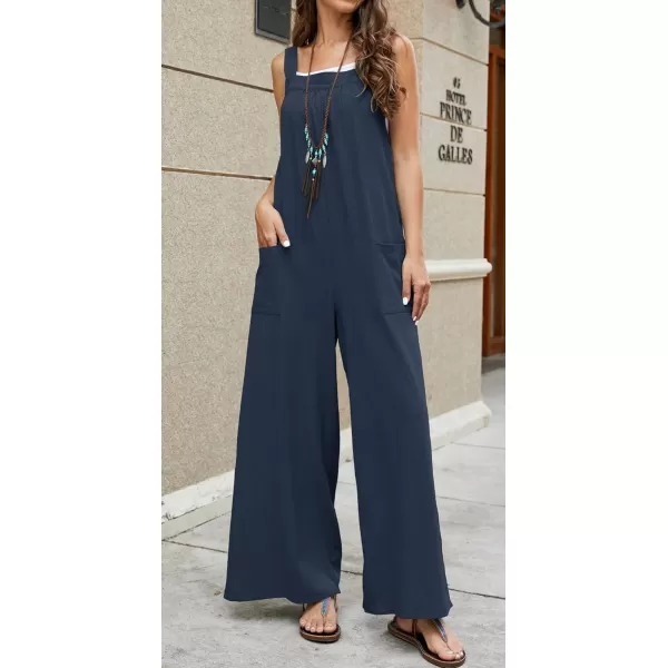 CHARTOU Women's Baggy Straight Wide-Leg Suspender Straps Bib Jumpsuit Overall Rompers