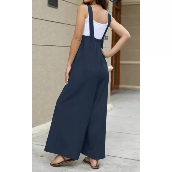 CHARTOU Women's Baggy Straight Wide-Leg Suspender Straps Bib Jumpsuit Overall Rompers