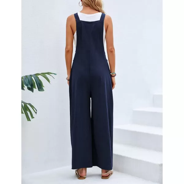 CHARTOU Women's Bib Overalls Sleeveless Loose Wide Leg Jumpsuits Rompers with Pockets