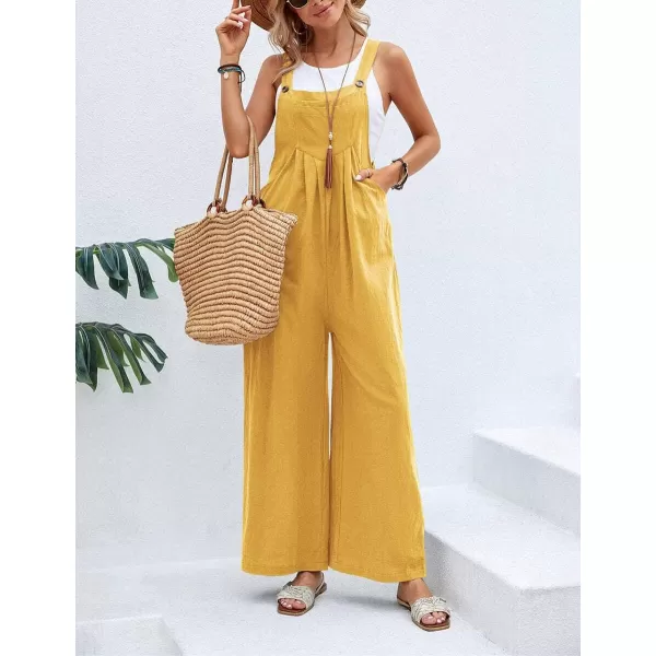 CHARTOU Women's Bib Overalls Sleeveless Loose Wide Leg Jumpsuits Rompers with Pockets