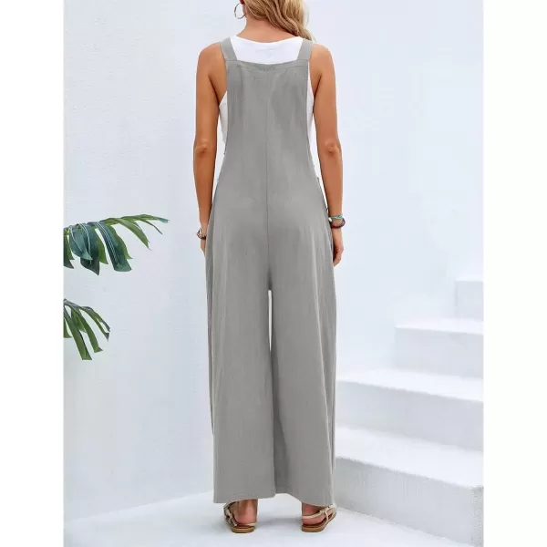 CHARTOU Women's Bib Overalls Sleeveless Loose Wide Leg Jumpsuits Rompers with Pockets