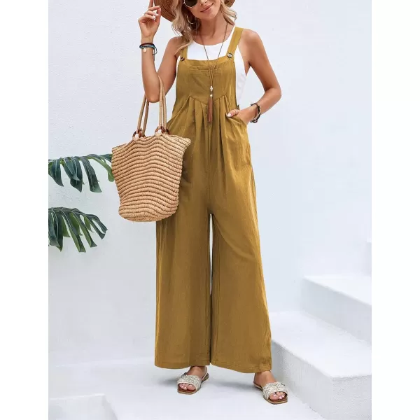 CHARTOU Women's Bib Overalls Sleeveless Loose Wide Leg Jumpsuits Rompers with Pockets