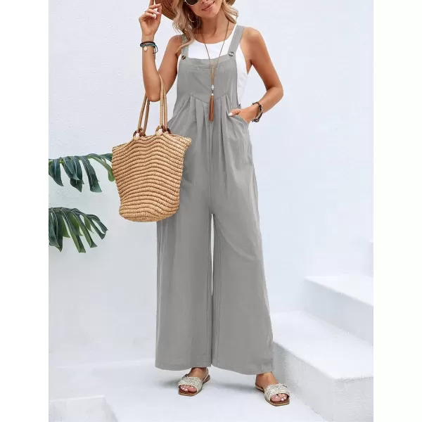 CHARTOU Women's Bib Overalls Sleeveless Loose Wide Leg Jumpsuits Rompers with Pockets
