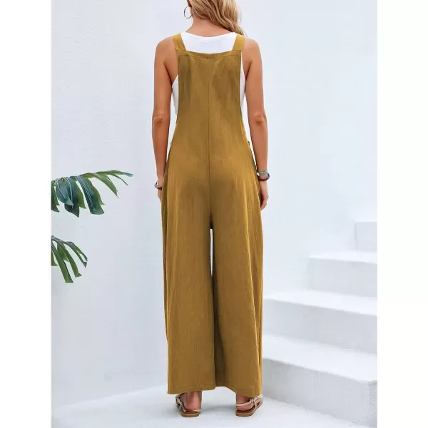 CHARTOU Women's Bib Overalls Sleeveless Loose Wide Leg Jumpsuits Rompers with Pockets