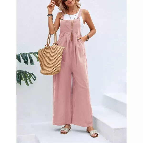 CHARTOU Women's Bib Overalls Sleeveless Loose Wide Leg Jumpsuits Rompers with Pockets