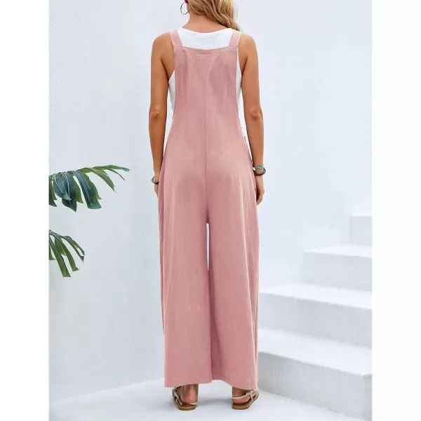 CHARTOU Women's Bib Overalls Sleeveless Loose Wide Leg Jumpsuits Rompers with Pockets