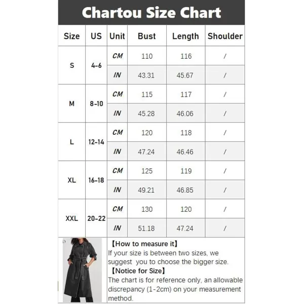 CHARTOU Women's Casual Double Breasted Long Denim Trench Coat Jean Jacket Trenchcoat with Belt Duster Coat