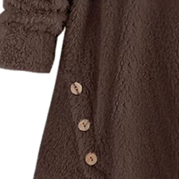 CHARTOU Women's Chunky Kitty Print Sherpa Fleece Hoodie Oversized Sweatshirt