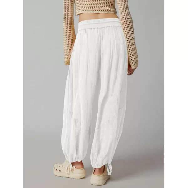 CHARTOU Women's Drawstring Elastic Waist Wide Leg Pants Lounge Lightweight Beach Palazzo Pants Pajamas