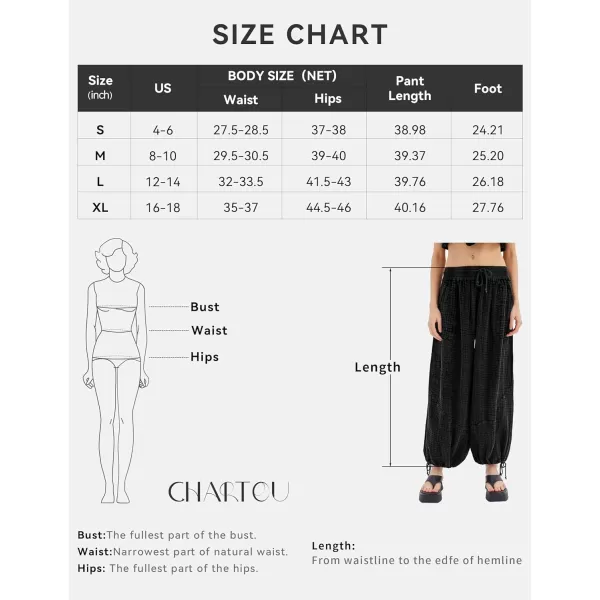 CHARTOU Women's Drawstring Elastic Waist Wide Leg Pants Lounge Lightweight Beach Palazzo Pants Pajamas