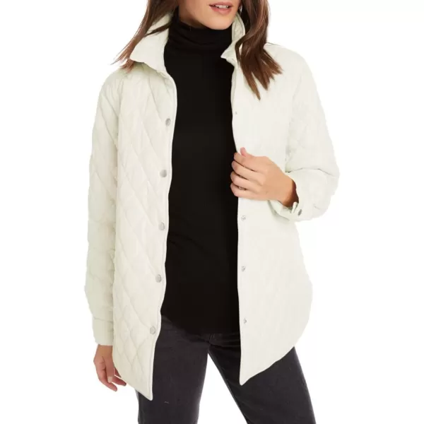 CHARTOU Women's Fall Winter Puffer Diamond-Quilted Button Up Shacket Lightweight Jacket Coat Outwear