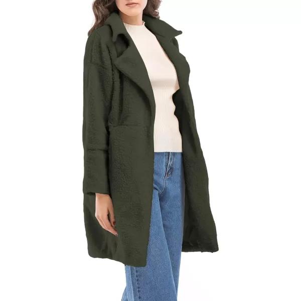 CHARTOU Women's Faux Fur Fuzzy Berber Fleece Notch Lapel Overcoat Teddy Bear Sherpa Coat