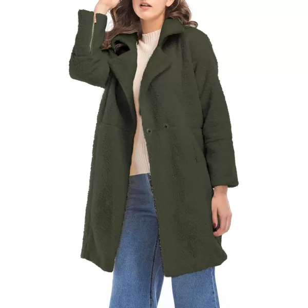 CHARTOU Women's Faux Fur Fuzzy Berber Fleece Notch Lapel Overcoat Teddy Bear Sherpa Coat