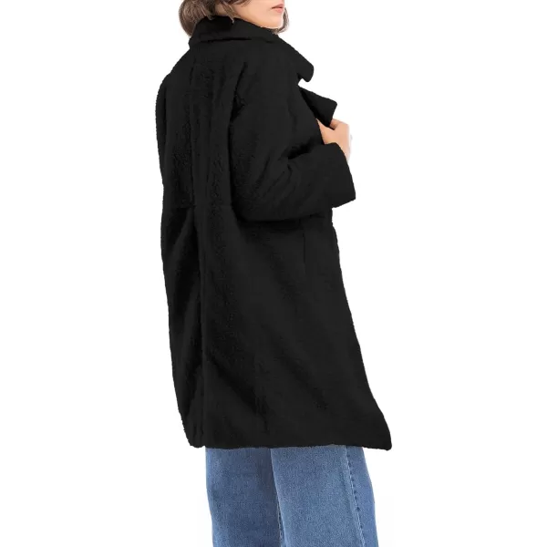 CHARTOU Women's Faux Fur Fuzzy Berber Fleece Notch Lapel Overcoat Teddy Bear Sherpa Coat