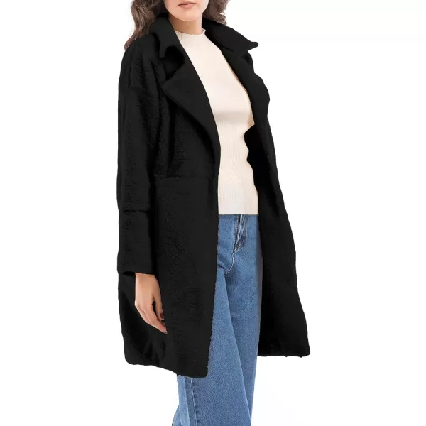 CHARTOU Women's Faux Fur Fuzzy Berber Fleece Notch Lapel Overcoat Teddy Bear Sherpa Coat