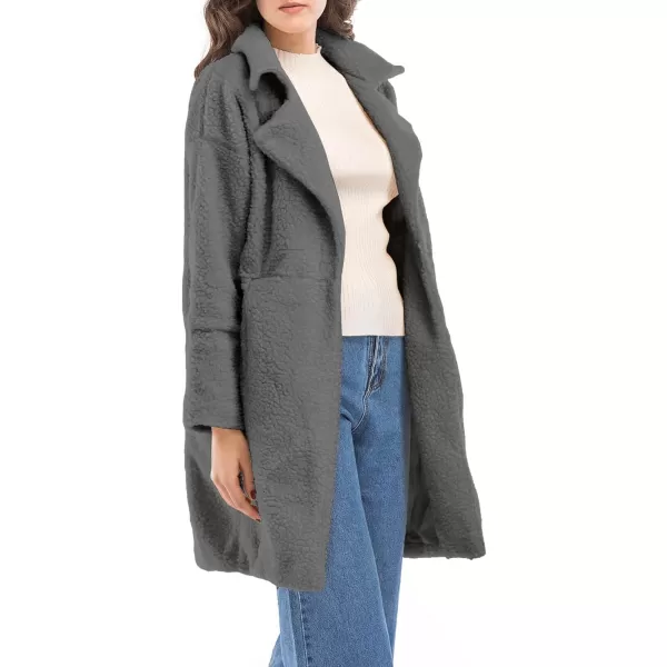 CHARTOU Women's Faux Fur Fuzzy Berber Fleece Notch Lapel Overcoat Teddy Bear Sherpa Coat