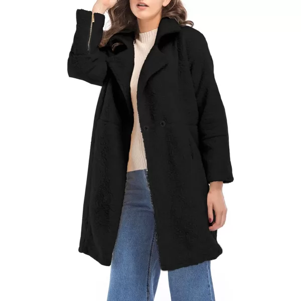 CHARTOU Women's Faux Fur Fuzzy Berber Fleece Notch Lapel Overcoat Teddy Bear Sherpa Coat