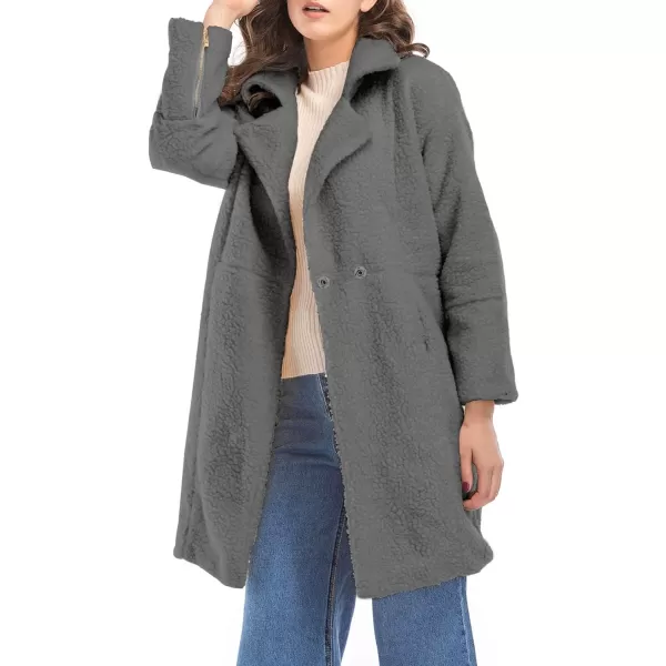 CHARTOU Women's Faux Fur Fuzzy Berber Fleece Notch Lapel Overcoat Teddy Bear Sherpa Coat
