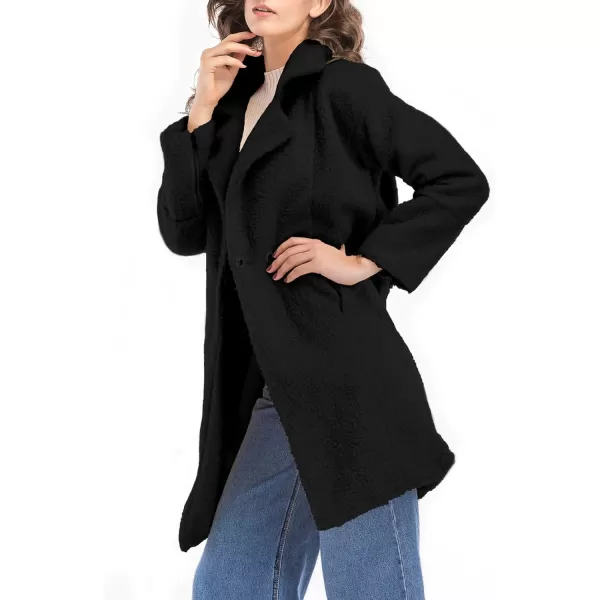 CHARTOU Women's Faux Fur Fuzzy Berber Fleece Notch Lapel Overcoat Teddy Bear Sherpa Coat