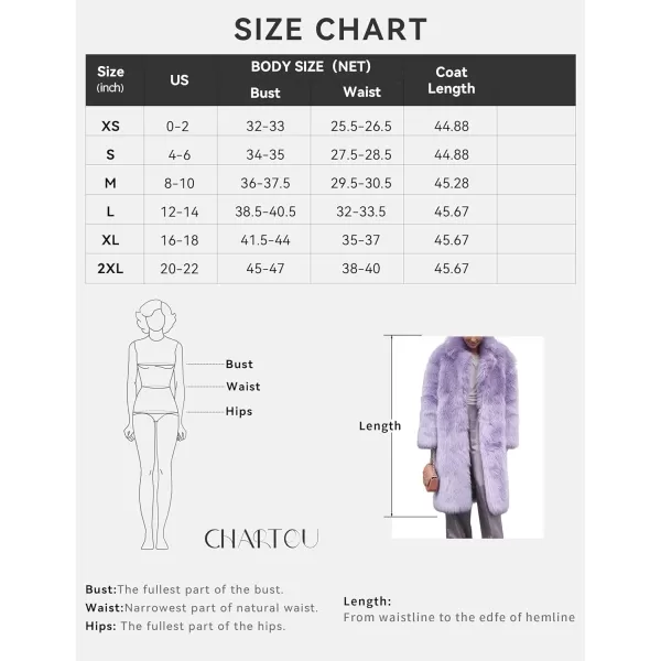 CHARTOU Women's Fluffy Faux Fur Overcoat Winter Warm Thicken Open Front Long Maxi Outwear