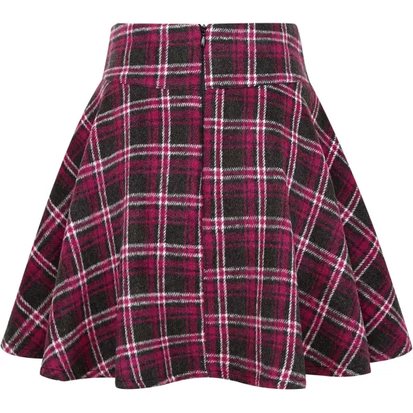 CHARTOU Women's High Waist Drawstring Plaid Ruffle Versatile Pleated A Line Short Skirt