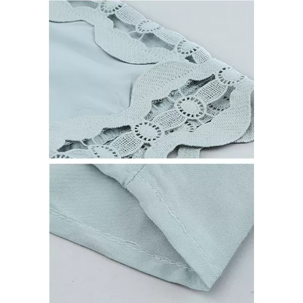 CHARTOU Women's Loose Lace Half Sleeve Ruffle Blouse Shirt Work Office Hollow Out Pullover Top
