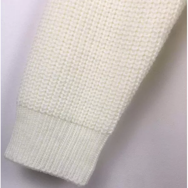 CHARTOU Women's Loose V Neck Lantern Sleeve Knit Ribbed Sweater Jacket Short Cardigan Knitwear