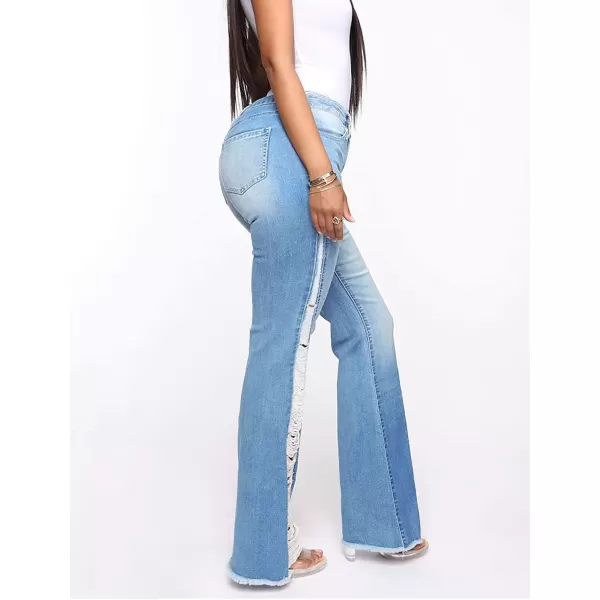 CHARTOU Women's Mid-Rise Bootcut Jeans Ripped Distressed Denim Flare Pants