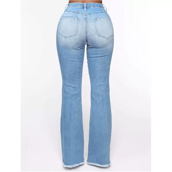 CHARTOU Women's Mid-Rise Bootcut Jeans Ripped Distressed Denim Flare Pants