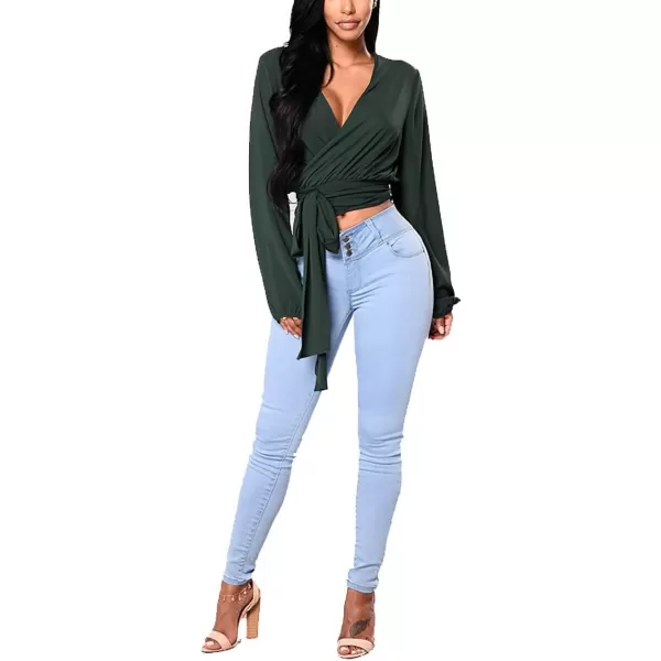 CHARTOU Women's Mid Rise Stretchy Skinny Tapered Leg Denim Jeans Pants
