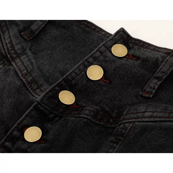 CHARTOU Women's Retro Exposure Button-Fly Packaged Hip A-Line Maxi Long Denim Skirt