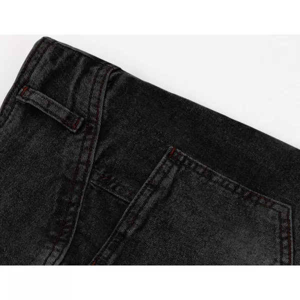 CHARTOU Women's Retro Exposure Button-Fly Packaged Hip A-Line Maxi Long Denim Skirt