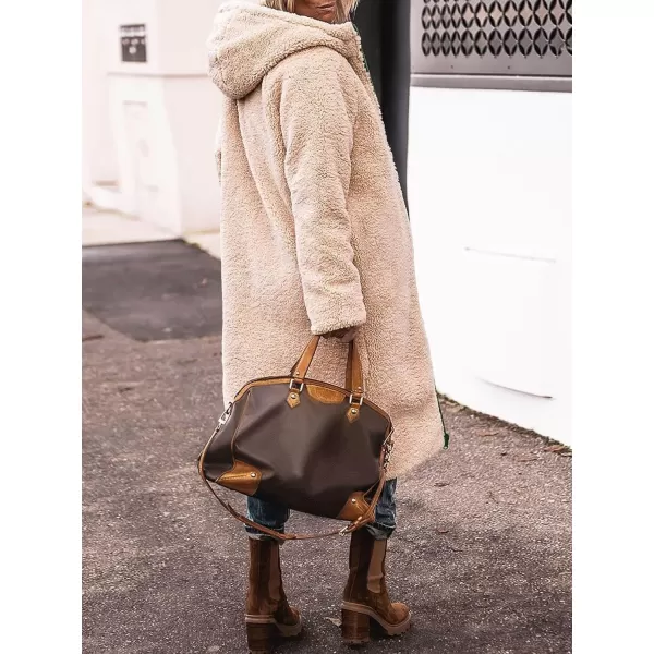 CHARTOU Women's Sherpa Lined Padded Quilted Coat Reversible Trench Coat Hooded Puffer Jacket Parka