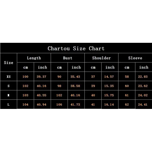 CHARTOU Women's Slim Fit Single Breasted Long Sleeve Ruffle Work Office Pea Coat Trench Coat